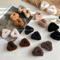 Winter Girls Cute Cat Ears Soft Plush Fur Hair Claws Triangle Clips for Women Fluffy Clip Hair Accessories