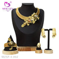 MEIZI Jewelry Retro-style Women's Jewelry Gift Accessory Pendant Golden Copper 18k Gold-plated Women's Wedding Jewelry Set