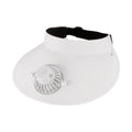 2026 Summer Gifts Visor Hat White Pink Color USB Rechargeable Sun Visor Cap with Fan for Women