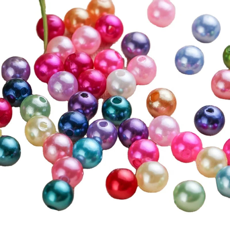 Imitation ABS Plastic Decorative Pearl Round Hole Pearl Garment Accessories