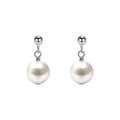 Summer 925 Sterling Silver 8mm Mother of Pearl Bead Drop Combo Dangle Stud Earring Women Light Luxury Earrings Jewelry