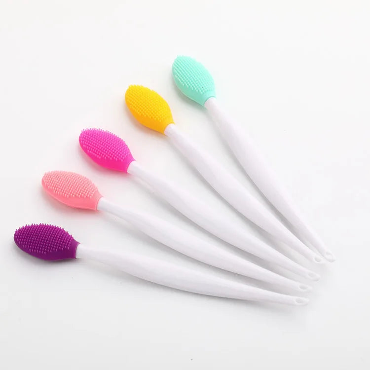 Beauty Skin Care Wash Face Double-Sided Silicone Brush Blackhead Removal Exfoliating Nose Clean Lip Brush Tool Scrub Brush