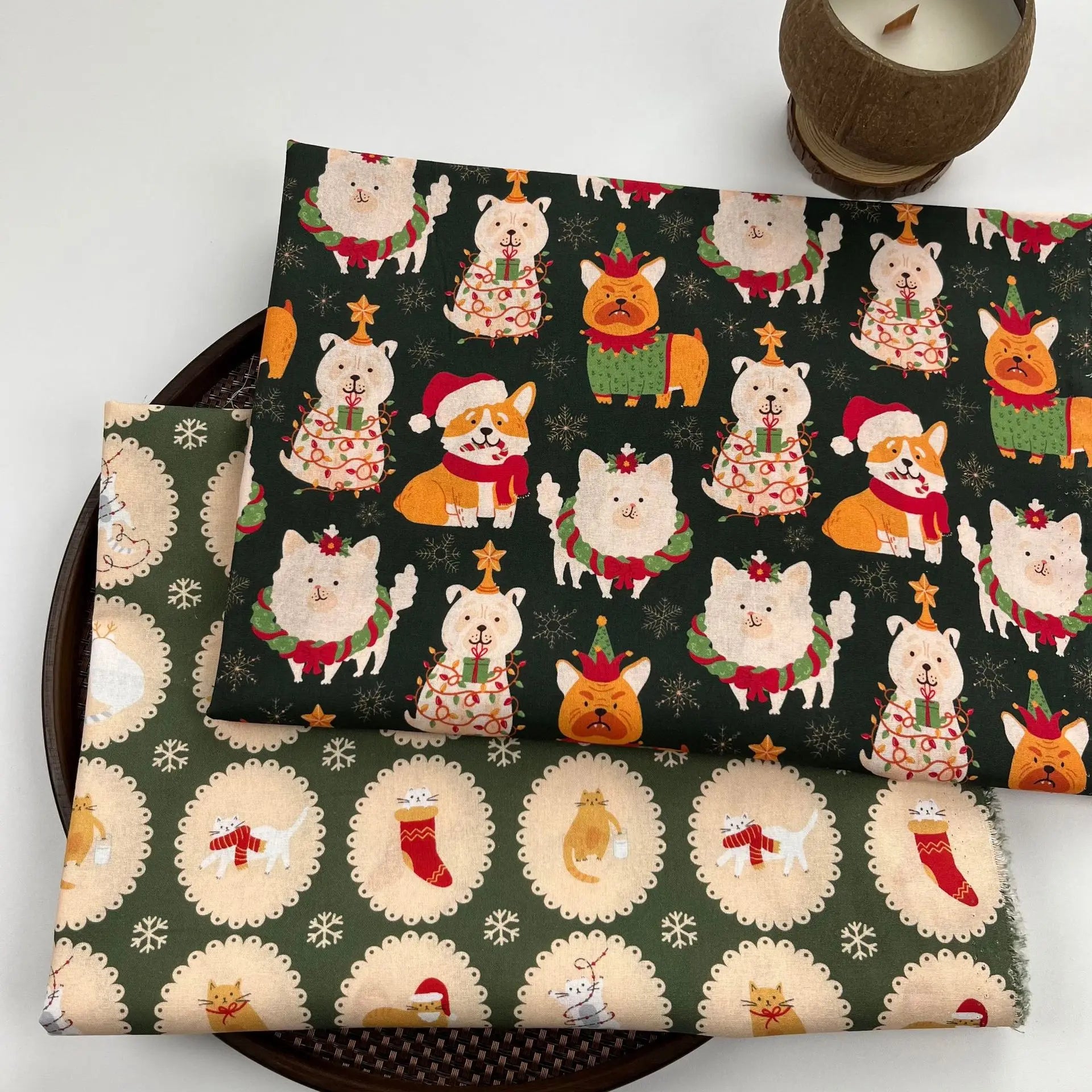 Cotton Poplin Woven 20s*20s 130GSM Digital Printing Holiday Decoration Christmas Fabric