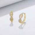 Personalized Designer Pig Nose Psj S 925 Sterling Silver 14k Gold Plated Bling Cubic Zirconia Huggie Earrings for Women Girls