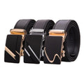 LQbelt Factory Men's Leather Belt Automatic Buckle Belts for Men Stock Ratchet Belt Wholesale Factory Fast Shipping