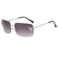 Superhot Eyewear 32161 Fashion 2023 Butterfly Design Rectangular Rimless Gradient Tinted Sunglasses