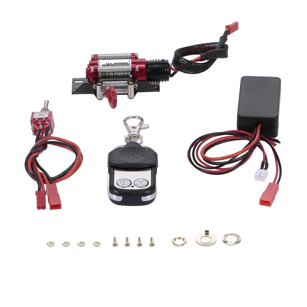 Automatic Crawler Winch and Wireless Remote Control Set for 1/10 Traxxas HSI TAMIYA CC01 Axial SCX10 RC4WD D90 RC Crawler Car