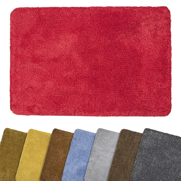 Customizable Fluffy Coir Mat Reversible Washable Water Absorbent Rug Rubber Backing for Hotel Entry Door Entrance Doormat Carpet