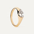 LOZRUNVE 925 Silver Luxury Unique Pear Signet Fashion Jewelry Rings Women