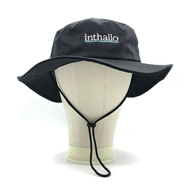 Wholesale 100% Cotton Bucket Hats Embroidered Logo Custom Wide Brim Boonie Fishing Hat for Casual Cycling Daily Use Cartoon