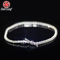 Redleaf Jewelry Gems Bracelet Top Quality Woman Moissanite Bracelet Silver Plated 925 Silver CLASSIC White Round 4g IGI 1 Chain