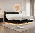 Electric Split King Smart Bed Luxury Modern Leather Upholstered Motion Reclining Sofa Massage Function Adjustable Size Soft Bed