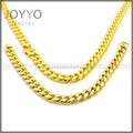 18K PVD NO Fade Glossy Gold Stainless Steel Cuban Hip Hop Punk Men Necklace Bracelet Jewelry Set
