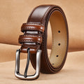 Hot Selling Men's Formal Solid Genuine Leather Belt Casual Pin Buckle Belt for Business