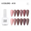 JTING Professional Nail Salon 6 Colors Uv Led Nail Gel Polish Set Certificate Free Design Label Sample