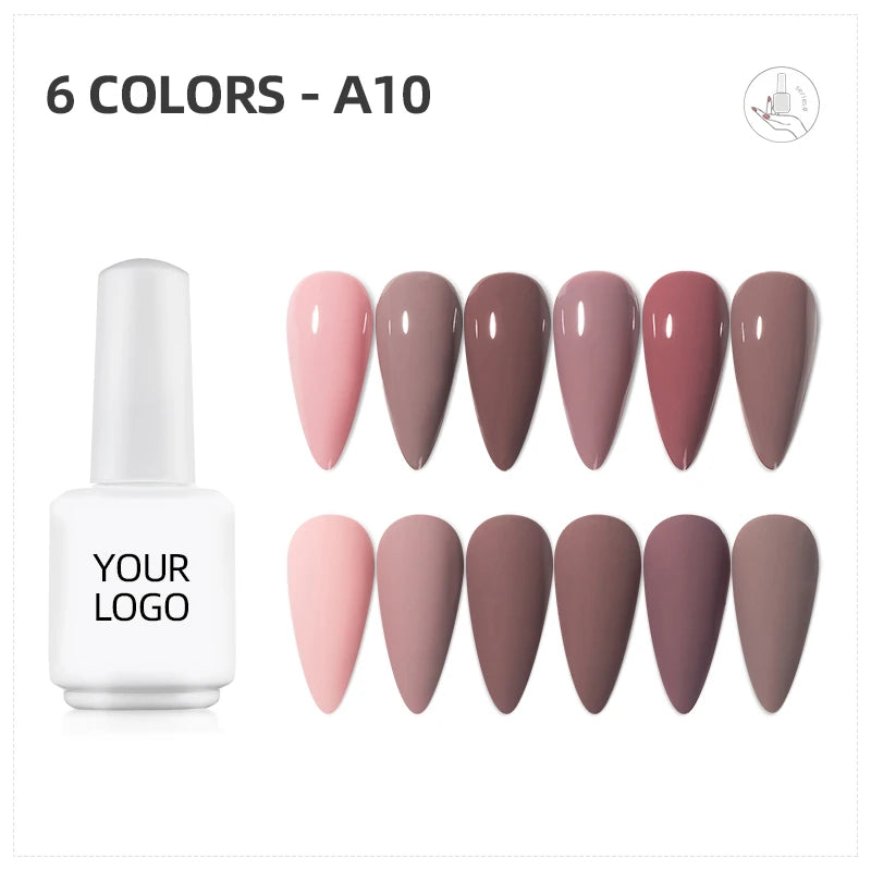 JTING Professional Nail Salon 6 Colors Uv Led Nail Gel Polish Set Certificate Free Design Label Sample