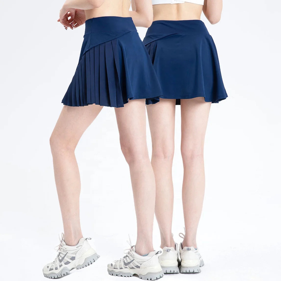 YIYI New Summer Fitness Yoga Pleated Half-Length Badminton Sports Skirt Women Golf Tennis Culottes Ladies Quick Dry Short Skirt