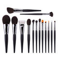 New Arrival Premium Quality Goat Hair Ebony Wood Makeup Brush Set 14