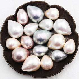 M557 10pcs/lot Artificial Cotton Pearl Jewelry Accessories Water Drop Shape Stud Earrings & Pendant for DIY Fashionable Charms