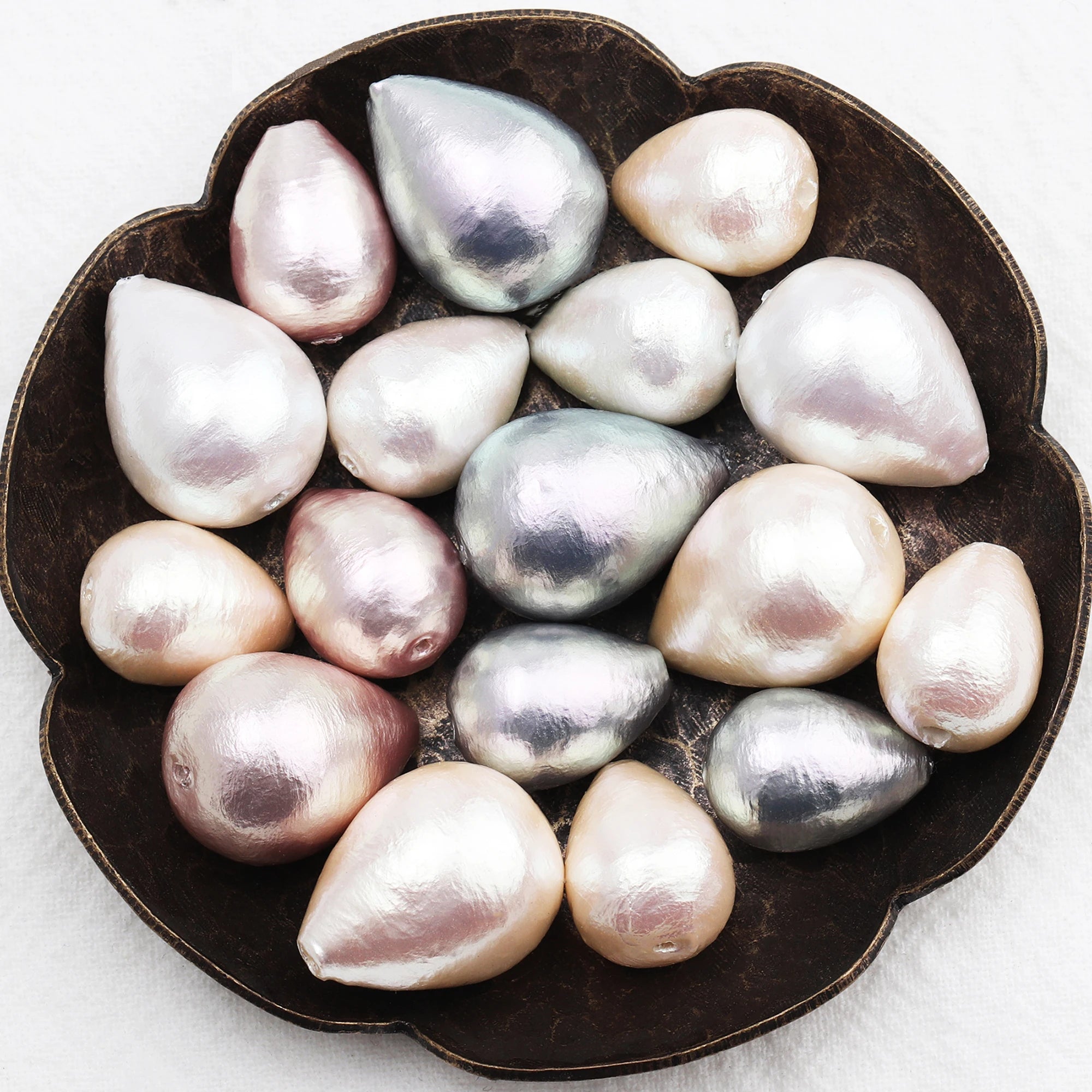 M557 10pcs/lot Artificial Cotton Pearl Jewelry Accessories Water Drop Shape Stud Earrings & Pendant for DIY Fashionable Charms