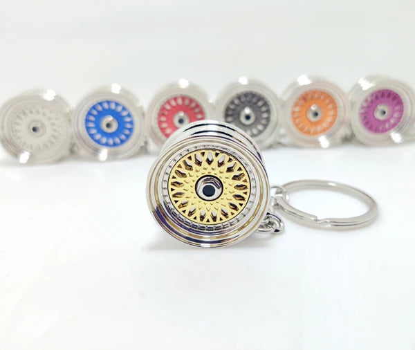 Personalized Wheel Rim Keychain | Customizable Car Wheel Keyring | Backpack Decoration | TURBOOST