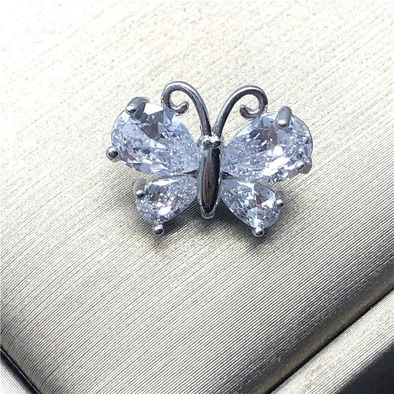 2022 Hot Sale Retro ZirconMetal Button Fancy Coat Alloy Metal Rhinestone Buttons Gold Shanks Pearls Shape Butterfly  Button