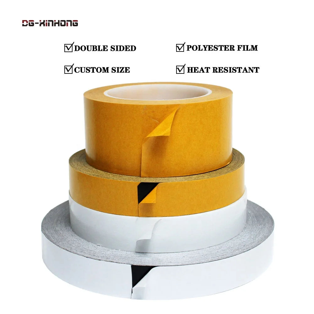 2- High Temperature Heat Resistant No Residual Adhesive Thin Polyester Film LED LCD Screen Electrical Double Sided PET Tape