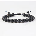 High Quality Natural 8MM Round Russian Shungite Adjustable Beads Bracelet Durable Stretch Cord Bracelets for Women Gift