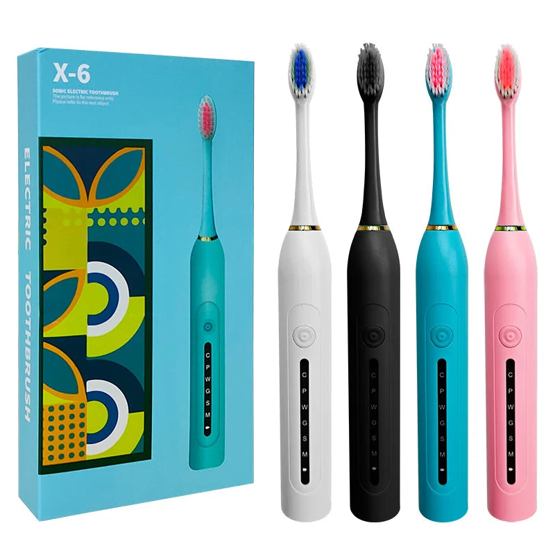 Tongwode Electric Toothbrush Teeth Cleaning Adult Sonic Electric Toothbrush Set 4 Pcs Soft Electric Toothbrush Rechargeable