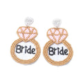 Boho Bohemian Bridal Wedding Day Glass Rice Seed Beads Beaded Bride Embroidery Drop Earring Jewelry Earrings Wholesale
