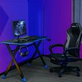 Foldable Gaming Desk - Internet Cafe Style Anti-Glare Surface Space-Saving Design