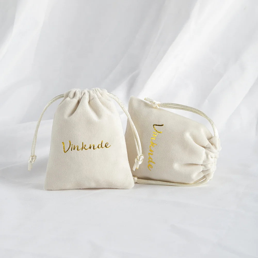 12x16 cm Ivory Velvet Drawstring Bags Well-stitched Jewellery Pouches for Wedding Favor Party Gift Packaging Makeup Bag