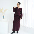 Winter Islamic Clothing for Women Dubai Two Piece Set Knitted Sweater