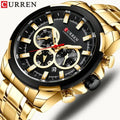 CURREN 8361 Man WristWatch Waterproof Chronograph Men WatchTop Luxury Gold New Stainless Steel Sport Male Clock