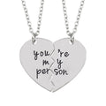 You Are My Person Custom Words Logo Engraved Split Broken Heart Alloy Pendant Necklace for Couples
