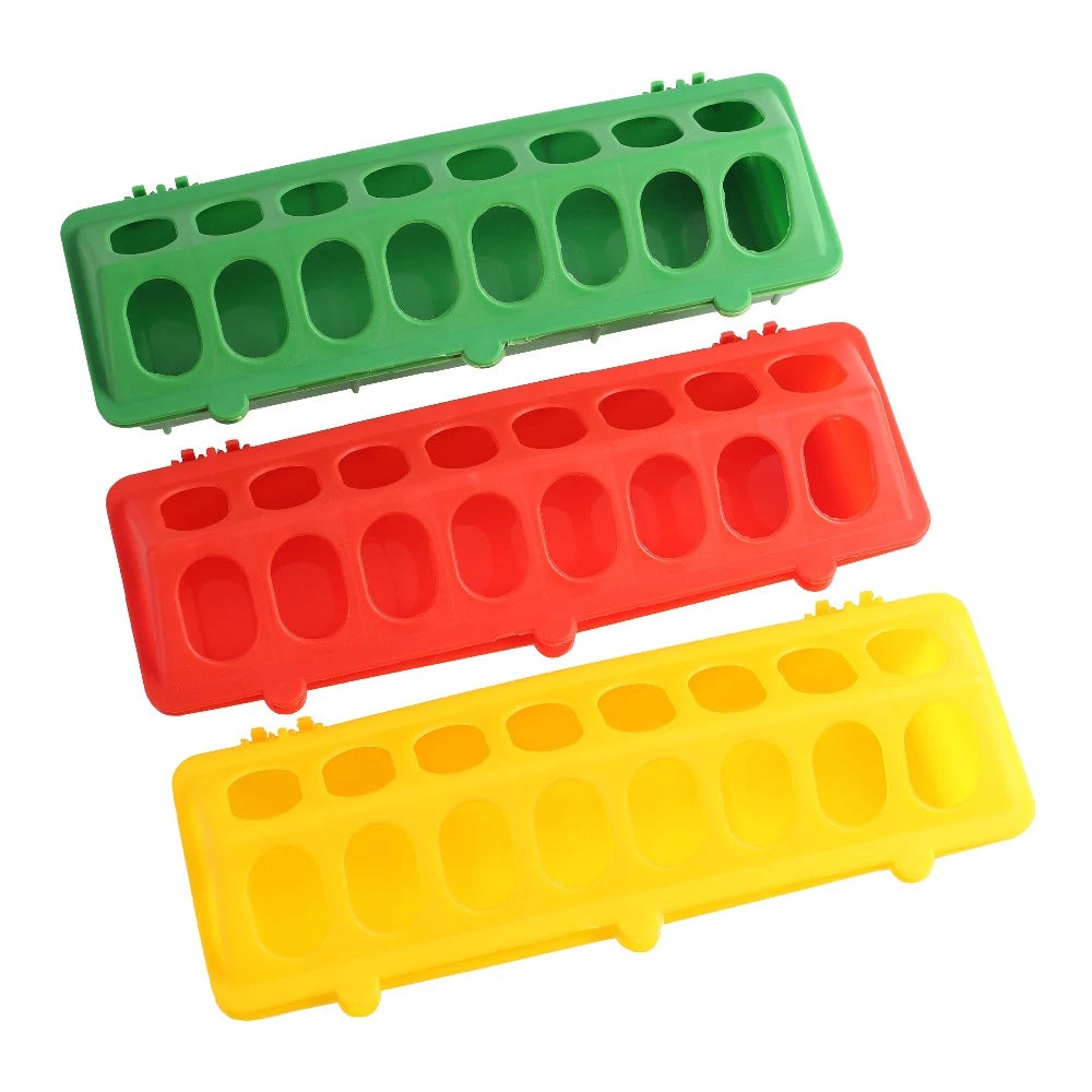 Farm Chicken Bird Pigeon Thickened 16 Hole Feeder Rectangular Porous Anti-diffusion Drinking Trough