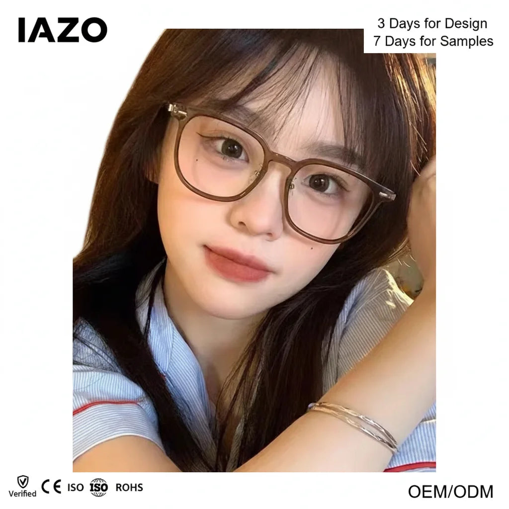 Tiktok Ins Acold Brown White Thin Can Be Matched Myopia Glasses Framen Anti-blue Light Mirror Female MegaBDM