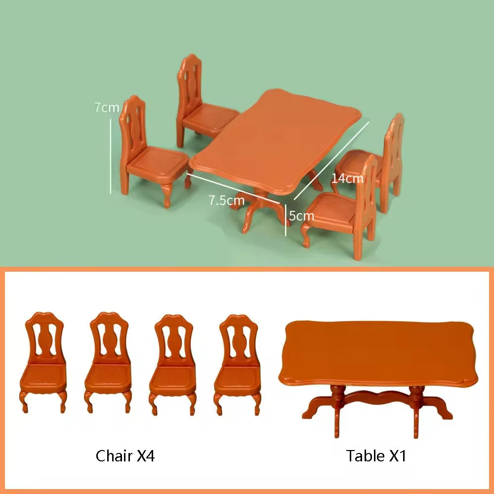 Miniature Table Table Chair Toys Children'S Educational Toys Plastic Miniature Table Chair