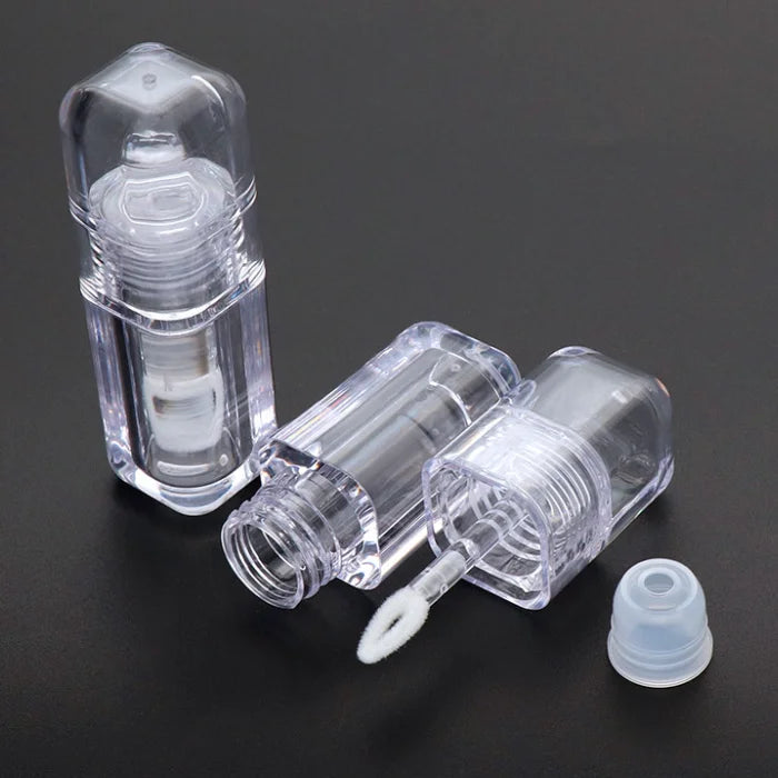 Transparent Big Wand Lipstick Tube 4ml Square Luxury Custom Clear Lipsticks Tubes for Cosmetics Cream Packaging Containers