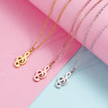 FanYue Simple 18K Real Gold Plated Jewelry Musical Notation Figures Pendant Stainless Steel Necklace for Women Men