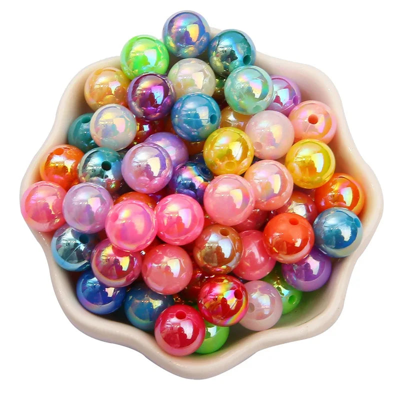6/8/10mm 100pcs AB Color Round Beads DIY Handmade Beaded Loose Shiny Solid Color Beads
