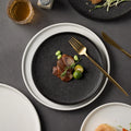 Ceramic Dinnerware Set White Porcelain Plate for Steak Dessert with Glossy Custom logo for Restaurant Hotel and Home