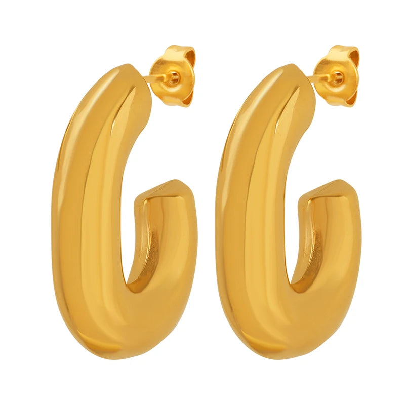 Customized Color Designer Earrings 316L Stainless Steel Earrings Geometric U-shaped Fashion Stainless Steel Earrings