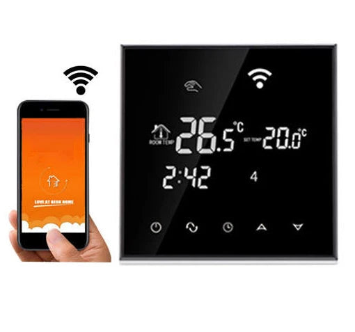 Electric Room Thermostat for Air Source Heat Pump and Air Conditioner Wall-Mounted App-Controlled for Household & Hotel Use