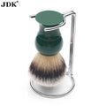 Men's Classic Synthetic Shaving Brush and Metal Shaving Stand Set
