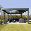 Opening Louver Retractable Roof Canopy Patio Rainproof Grey Gazebo Bioclimatic Bioclimate Movable Aluminum Louvered Pergola 4x6