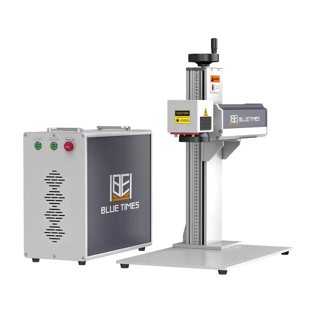 BLUETIMES 20w 30w 50w Rotary Fiber Laser Marking Engraving Machine