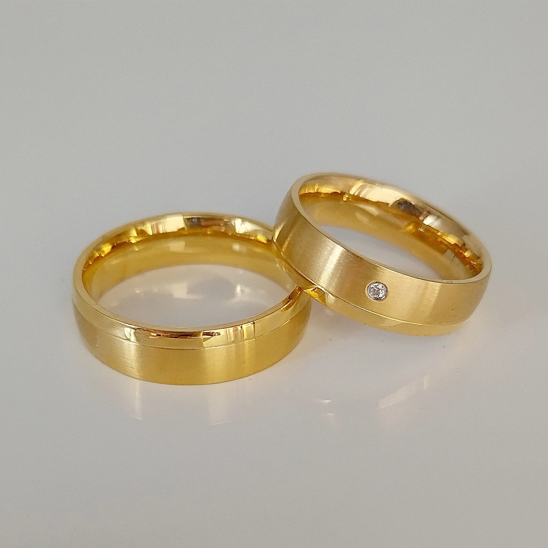 14k Gold Plated African Jewelry Wholesale Wedding Rings Couple Set for Men and Women Bague Anillos Eheringe Anel Snubni Prsten