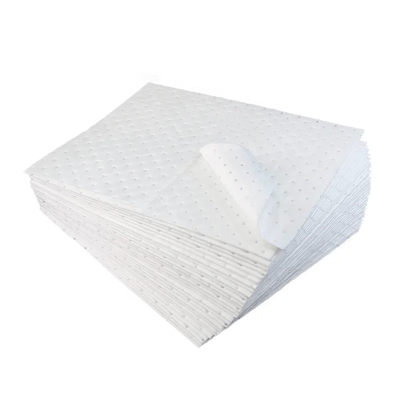 Heavy Weight Water-repellency Oil Eating Oil Only Absorbent Pads 100% Polypropylene White