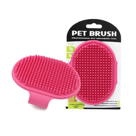 ZMaker Pet Grooming Bathing Massage Brush Rubber Pet Shampoo Showering Comb with Adjustable Ring